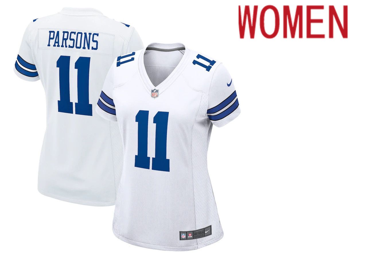 Women Dallas Cowboys #12 Micah Parsons Nike White Game NFL Jersey->women nfl jersey->Women Jersey